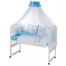Детская постель Babyroom Bortiki Print-08  blue train