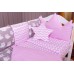 Детская постель Babyroom Bortiki lux-08 sowa розовый - серый