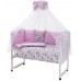 Детская постель Babyroom Classic Bortiki-01 (8 элементов)  розовый (коты)