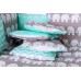 Детская постель Babyroom Bortiki lux-08 elephant бирюзовый - серый