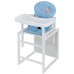 Стульчик- трансформер Babyroom Пони-240 белый пластиковая столешница  голубой (мишка, пчелка, звезда)