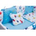 Детская постель Babyroom Classic Bortiki-01 (6 элементов)  голубой-белый (космос)