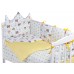 Детская постель Babyroom Classic Bortiki-01 (6 элементов)  желтый-белый (лиса, енот)