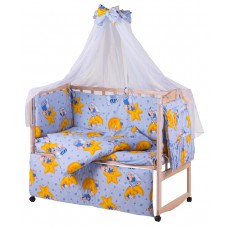 Детская постель Qvatro Gold RG-08 рисунок  голубая (мишки спят, месяц)