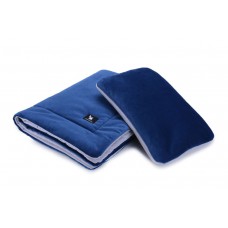Плед с подушкой Cottonmoose Cotton Velvet 408 /145/49 velvet dark navy melange cotton jersey (темно-синий (бархат) с серым меланж)