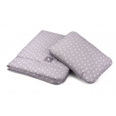 Плед с подушкой Cottonmoose Cotton Velvet 408/133/117 rain gray cotton velvet gray (серый (капли) с серым (бархат))